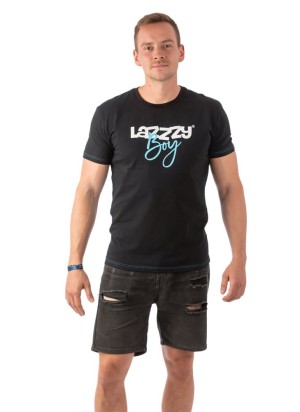 "Lazzzy Boy" Black - VIBES TRIČKO